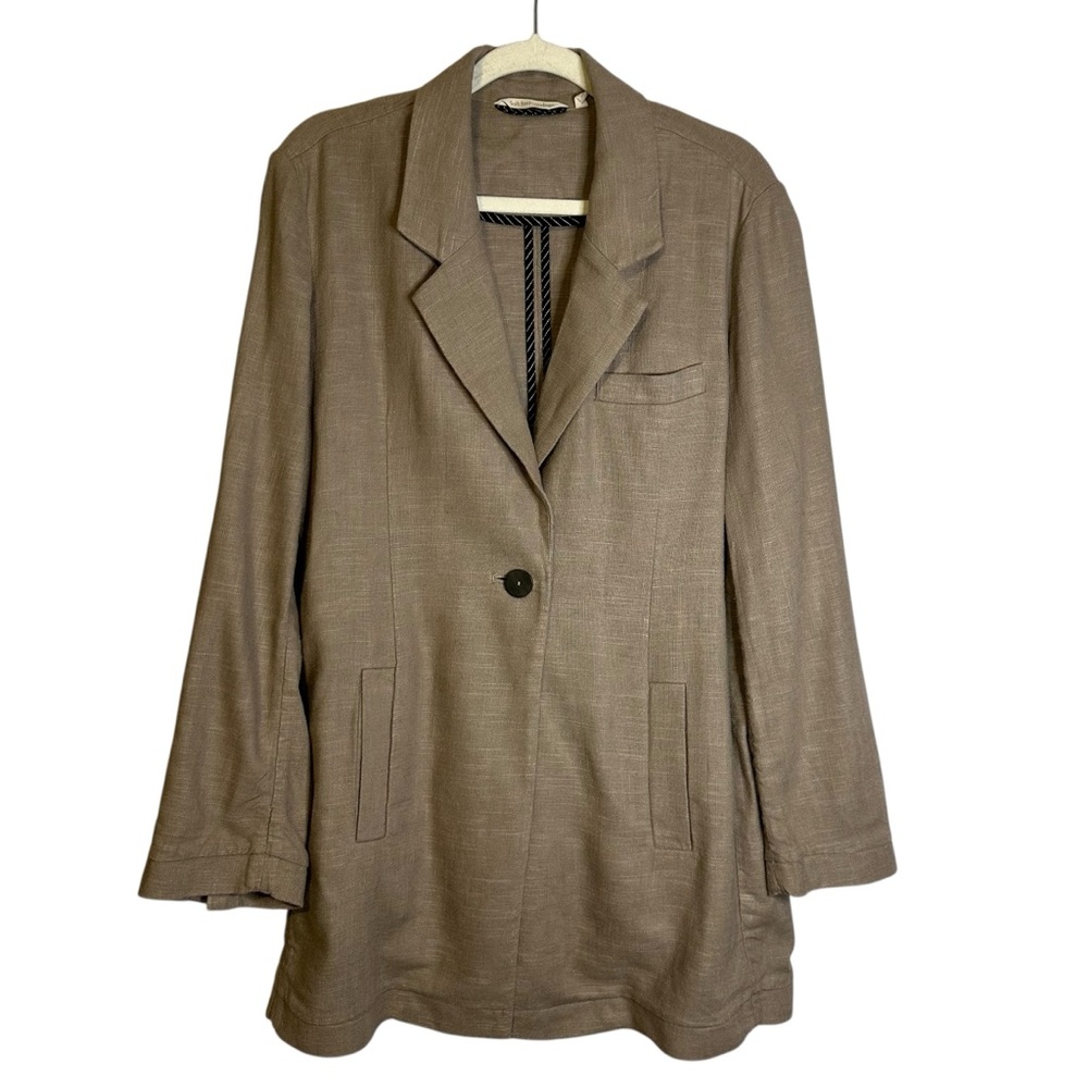 Soft Surroundings Sheridan Blazer Linen Blend Pockets Medium Oversized 2CC19
